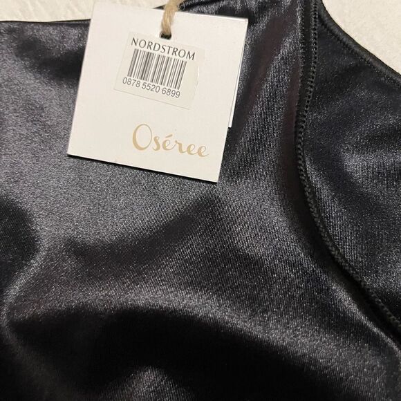 NWT Oséree Open-Back Halterneck Glow One-Piece Swimsuit in Black sz Small - Picture 6 of 10